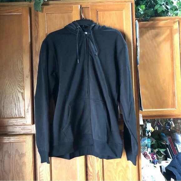 NWT Swet Tailor Stretch Fleece Zip Hooded Jacket Black - L - Picture 2 of 9